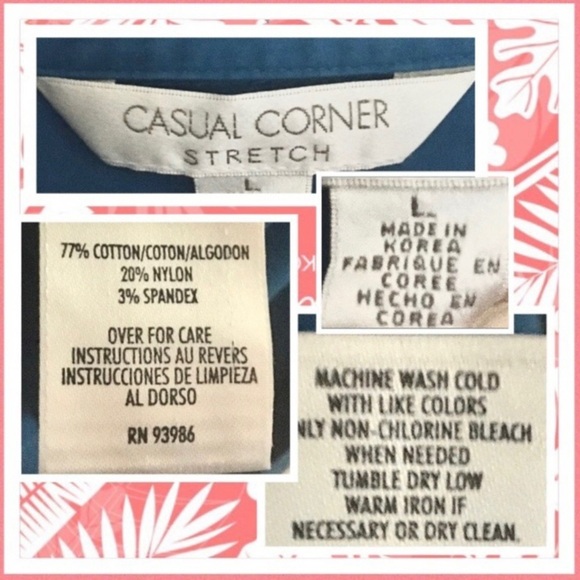 Casual Corner Structured Blue/Teal Stretch Shirt - Picture 6 of 7